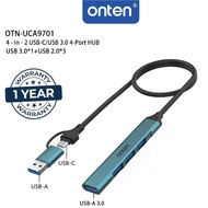 ONTEN 4 IN 2 USB C/USB 3.0 to 5Gbps 4 Port HUB with 1.6ft Cable,4 Ports USB-C USB Hub 3.0/2.0 OTN-UC