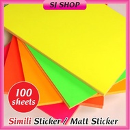 A4 Simili Sticker Colour Sticker | Matte Sticker Paper Label | Sticker Paper | Matt Sticker | Color Sticker | A4 Pelekat