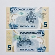 Solomon Islands 5 Dollars Banknote Polymer 2019-2020 UNC Random Number