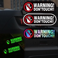 Don't Touch Warning Reflective Sticker Luminous Stickers Motorcycle Car Bike Helmet Skateboard Decoration Decal