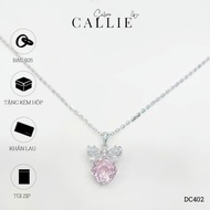 DC402 - Callie Silver Pink Bow Delight Necklace