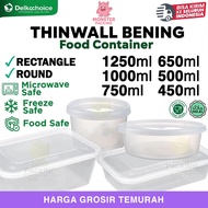 THINWALL BENING Food Container Clear Rectangle Round Catering Plastic Container Take Away