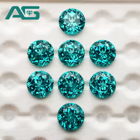New Paraiba Yttrium Aluminium Garnet Loose Gemstones Lab Diamonds Round Cut YAG Stones for Jewelry M