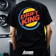 Attitude Japan JDM modified car drifting heaven spoof Burger King retro printed cotton short sleeve 