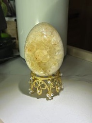 天然水晶 全拋光黃水晶龍蛋 （9.3 x 6.8 x 6.3cm)
