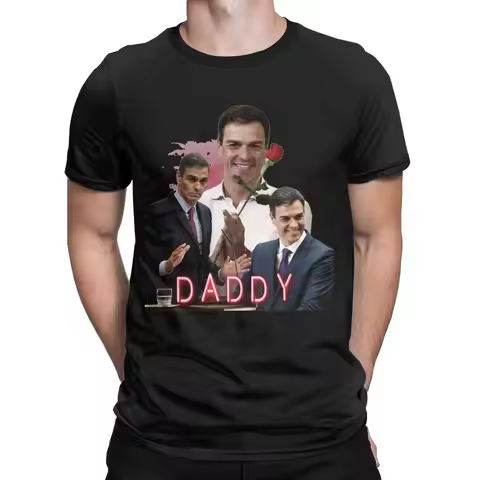 Men Women's Pedro Sanchez Daddy Dog Spain Shirt Outfit Humorous Cotton T Shirt Tee Clothing Graphic 