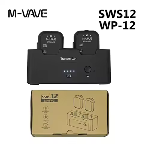 M-VAVE WP-12 Wireless Earphone Monitor System，2.4GHz, 3ms Latency, 24H Battery for Live Stage & Stud