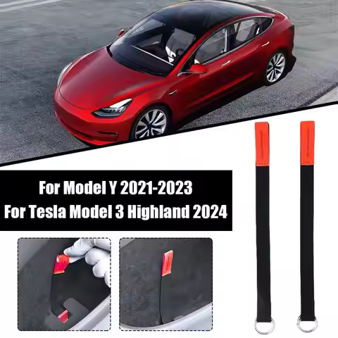 2pcs Emergency Handle Straps For Tesla Model Y/3 Rear Door Emergencies Safety Pull Rope Car Accessor