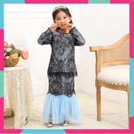 Baju Kurung Girl Raya 9153 Baby Blue Baju Raya Girls Fashion Set Wear Baju Budak Perempuan