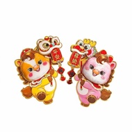 [tenlzsp0bc] 3D Plush Horse Year Door Sticker, 2026 Fu Character Festive Decoration, Chinese