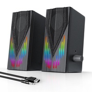 Computer Speakers,Computer Speakers for Desktop PC,Computer Speakers for Laptop, with 6 Colorful RGB