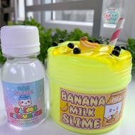 Banana Milk Slime 220ml - Chất Nhờn Ma quái kết hợp Basic/Clear/Cốm/Charm và Hộp Đựng
