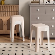 Living Room Plastic Household Stool Large Stackable Dining Table Chair Thickened Modern Simple Soft 