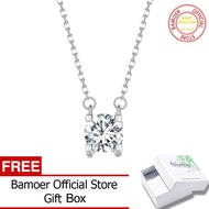 BAMOER D สี VVS1 EX 1.0CT Moissanite สร้อยคอสำหรับผู้หญิงแต่งงานเงินแท้925จี้คอโซ่เครื่องประดับแฟชั่