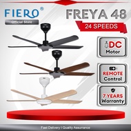 Fiero FREYA FREYA LED 5 Blades DC Motor Ceiling Fan with 24 Speeds+RF Remote Control - Black/White/P