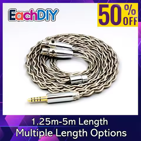 99% Pure Silver + Graphene Silver Plated Shield Earphone Cable For Audeze LCD-3 LCD-2 LCD-X LCD-XC L