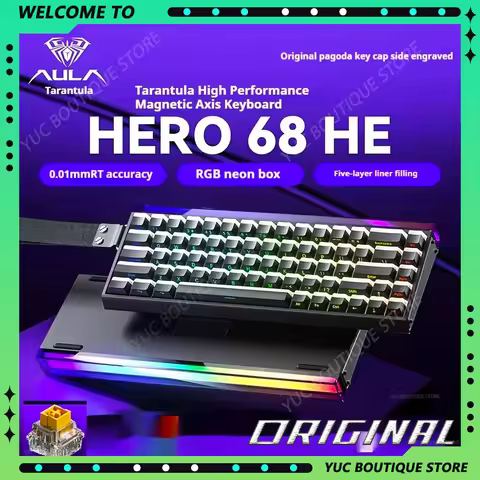 New AULA HERO 68HE/PRO Carbon Magnetic Switch Gaming Mechanical Keyboard E-sport Custom Wired Keyboa