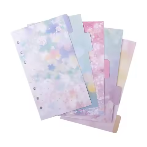 6-Ring Binder A5 A6 Category Page Tab Notebook Divider Index Binder Index Page Cherry Blossoms Style