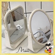 TABLE MIRROR 2 IMPORTED ITEMS - Rotating Face Desk Makeup Mirror Made of Durable Barley Material
