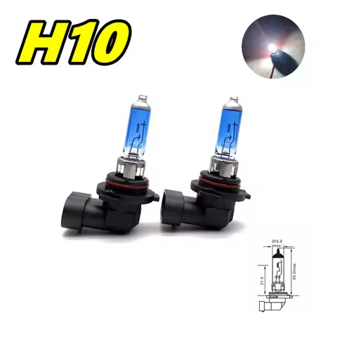 2Pcs H10 42W 12V Halogen Light Bulb Super White Headlight Fog Lamps Daylights 5800K PY20D 100W Head 