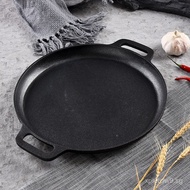 Honglang Thickened Cast Iron Griddle Pancake Tool Uncoated Cast Iron Household Non-stick Frying Pan 