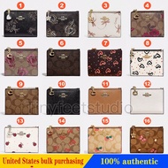 Snap Card Case Short Wallet COACH Women Wallet Zip Fold Purse Dompet Coin Holder 76880 78240 78002