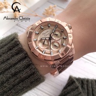 *Ready Stock*ORIGINAL Alexandre Christie 6609BFBRGLN Quartz Rose Gold Stainless Steel Water Resistant Ladies Watch