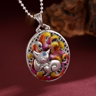 Nine-Tail Resin Fox Enamel Pendant with Fox Personality