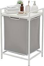 Relaxdays Laundry Hamper with Shelf, Extendable, HBD: 72 x 50 x 33 cm, Portable Laundry Basket, 65 L