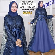 GREAT SHOP COD Gamis Pesta Mewah  busui Outer long Cape panjang Brukat tile BORDIR PAYET MANIK Mote 