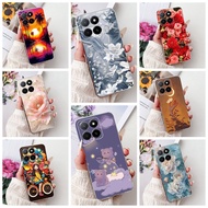 Honor X5B Case GFY-LX2 Clear Aesthetic Cute Cat Fashion Flowers Painted Back Cover Honor X5B Phone C