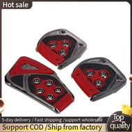 Red Black Nonslip Pedal Pad Cover 3 Pcs for MT Auto Car