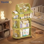 [IN STOCK]Yiya Free Installation Baby Trolley Folding Large Capacity Milk Powder Diaper Pants Locker Stroller Rack with Wheels Bedroom and Household