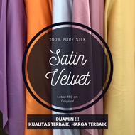 Kain Bahan Satin Velvet Premium Original Meteran Roll Grade A Silky