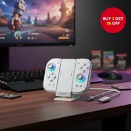 Aolion Joycon Handle Grip with RGB Charging Dock, Gaming Controller Bracket for Nintendo Switch Acce