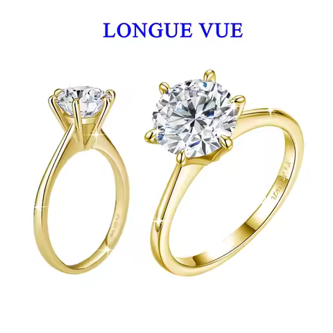 3ct Moissanite Engagement Ring 14K Gold Filled D Color Round Lab Diamond Promise Anniversary Rings f
