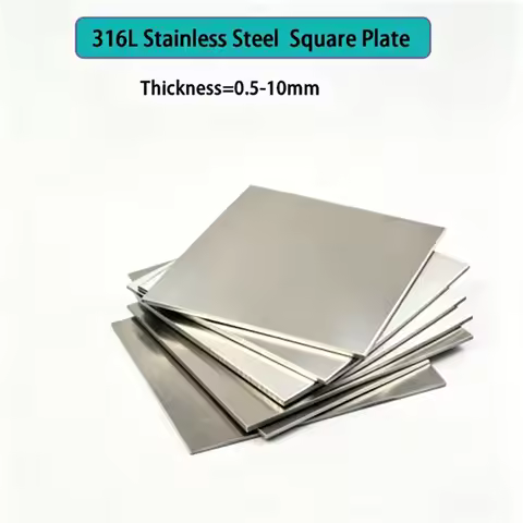 316L Stainless Steel Square Plate Polished Sheet 0.5‑10mm Thick 50x50 50x100 100x100 150x150 200x200