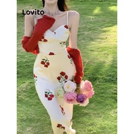 Lovito Elegant Floral Zipper Dress for Women LNE51030