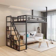 {Sg Sales}Double Decker Bed Frame Double Bed Loft Bed High Low Multi-Functional Elevated Bed Children's Adult Bed Multi-Function Hanging Iron Hammock Loft Bed Elevated Bed