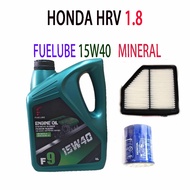 HONDA HRV 1.8 OIL FILTER + AIR FILTER + FUELUBE 15W40 MINERAL ENGINE OIL