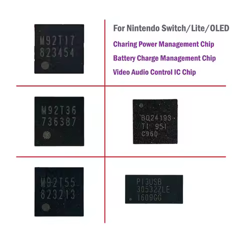 2pcs M92T36 BQ24193 P13USB M92T17 M92T55 for Nintendo Switch Console IC Chip Motherboard Charging Co