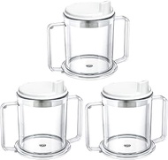 Adult Sippy Cup 2 Handle Plastic Mug 10 oz No Spill Cups for Elderly Spill Resistant Lightweight Dri