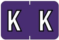 Tabbies Barkley ABKM Compatible 71620 Series Alpha Labels, Purple "K", 1”H x 1-1/2”W Label size, Fil