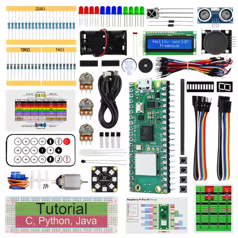 Freenove Super Starter Kit for Raspberry Pi Pico 1 2 W, 588-Page Detailed Tutorial, 175 Items, 94 Pr