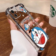 Casing For Samsung A04 Samsung A05 Samsung A04E Luxury Soft Air Bag ShockProof Cute Doraemon Phone C
