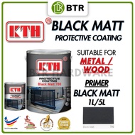 5L KTH 786 Matt Black Paint | Cat Besi | Cat Hitam Matt / Wood & Metal / Cat Primer Anti Karat / Cat