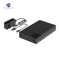 3.5 Inch SATA HDD/SSD USB 3.0 / Type-C Hard Drive Box with External Power Supports Up to 20TB