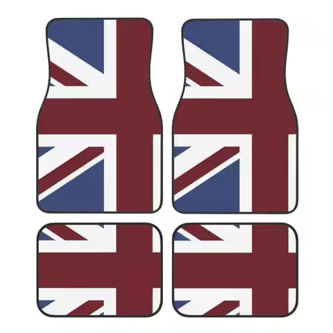 Custom Car Floor Mats Front & Rear Set Union Jack Flag for Mini Cooper 2007-2023 R55 R56 R57 R60 R61
