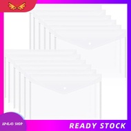 [ap4l43.] 12Pcs Plastic Document Envelopes with Snap Closure for A4 Size Documents, Polyethylene Fol
