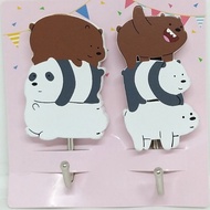 GANTUNGAN We bare bears wooden hanger wbb/we bear bears clothes hanger/we bear bears stuff/wbb stuff
